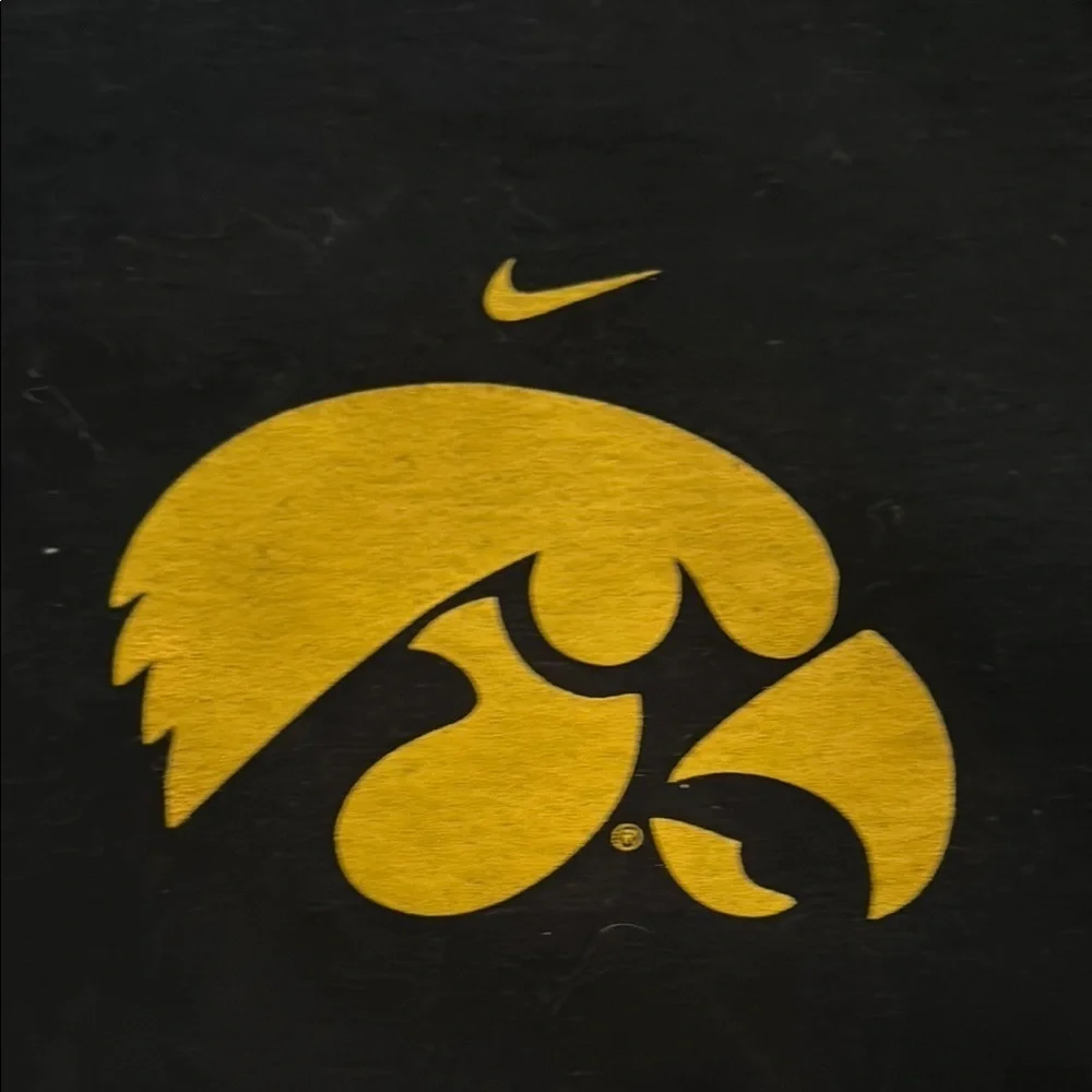 Nike Black and Yellow Long Sleeve Iowa Tee